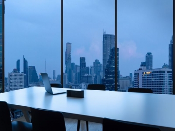 meeting room workplace with notebook laptop comfortable work table office windows bangkok city view_800x450